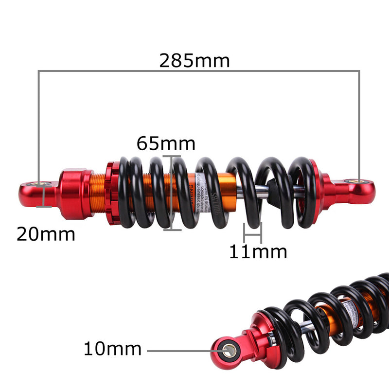 285mm Rear Shock Absorbers Suspension for Dirt Bike TTR90 SSR110 XR100 CRF70
