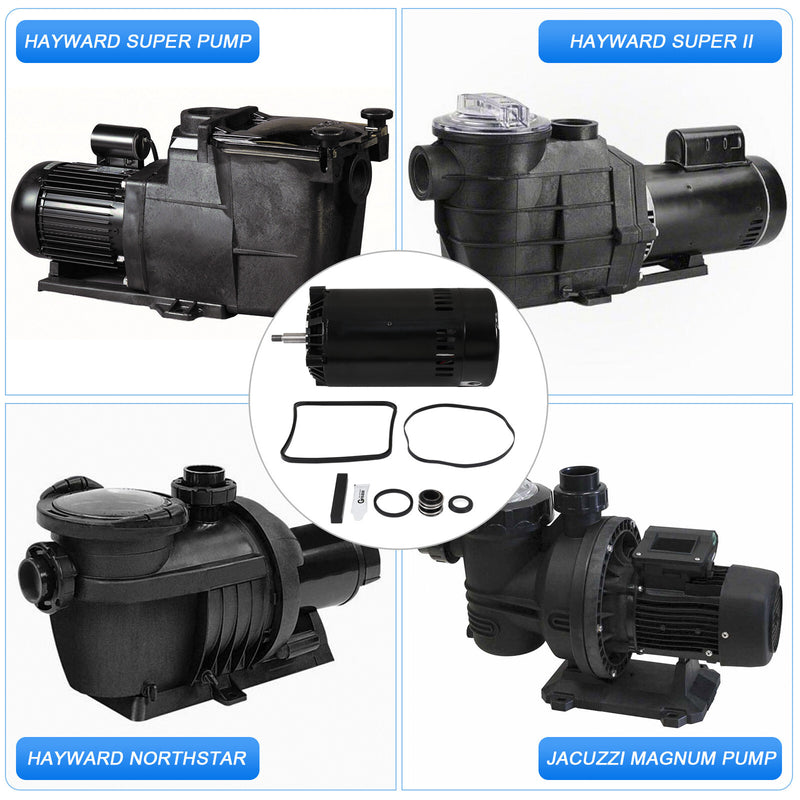 Pool Pump Motor and Seal Replacement Kit for Hayward Max Flow Super Pump