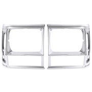 DURAFORCE Headlight Bezel Trim for Jeep Cherokee 91-96 Comanche 91-92 Chrome 2PCS