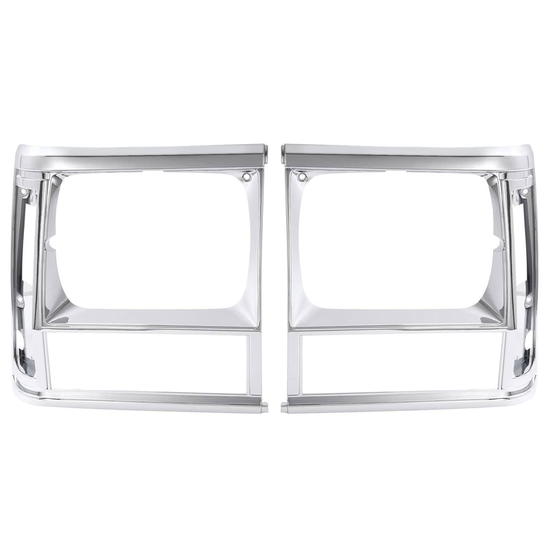 DURAFORCE Headlight Bezel Trim for Jeep Cherokee 91-96 Comanche 91-92 Chrome 2PCS