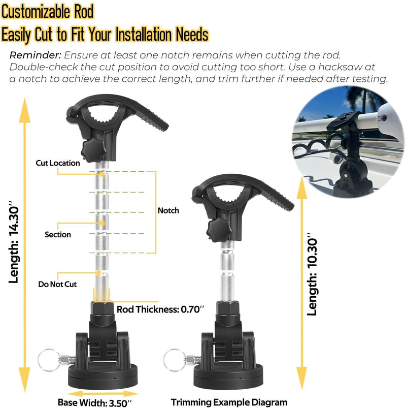 1862051 MKA-55 Trolling Motor Stabilizer Kit Bow Mount Support for Minn Kota