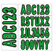 DURAFORCE 3" Marine Boat Sticker Decal A-Z Letters 0-9 Numbers Green 4 Sets