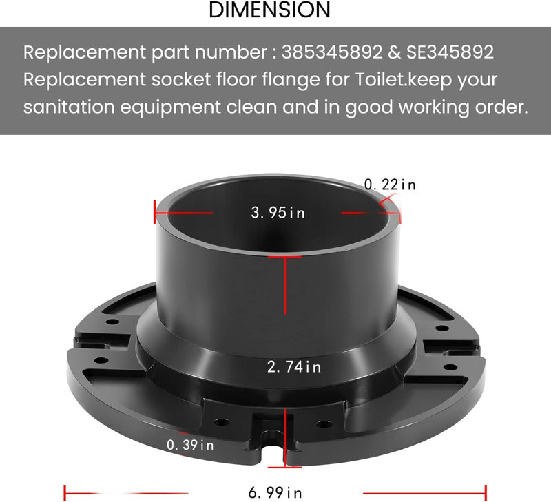 385345892 3" Toilet Socket Floor Flange for Dometic Sealand RV Toilet