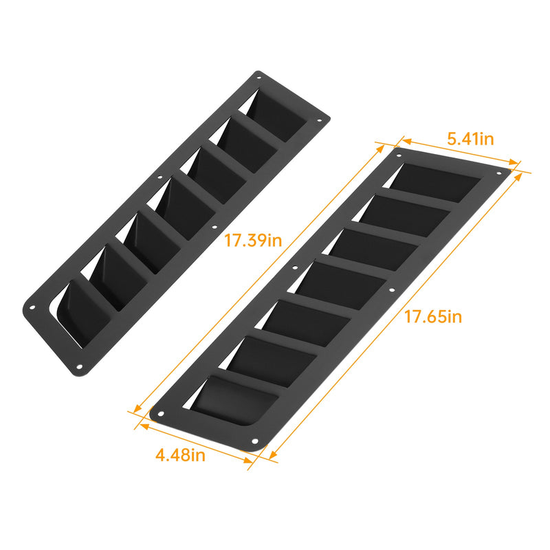 Universal Car Parts Hood Louver Vent Scoop Panel Set Cooling Kit Black