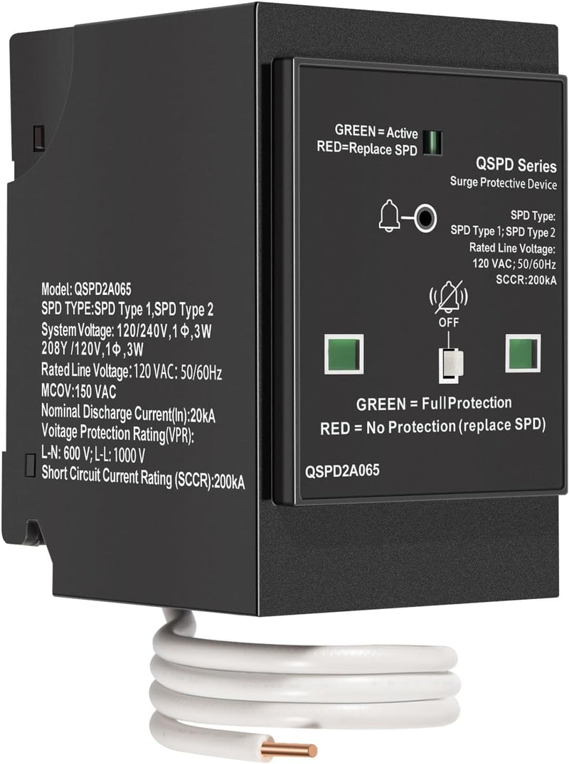 QSPD2A065P Plug-In Surge Protection Device for Siemens 2-Pole 65kA 120/240V