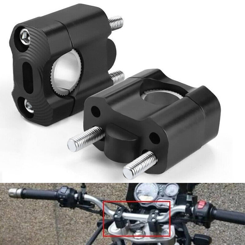 DURAFORCE Black HandleBar Fat Bar Mount Clamps Risers Adaptor 7/8 to 1 1/8 Dirt Pit Bike