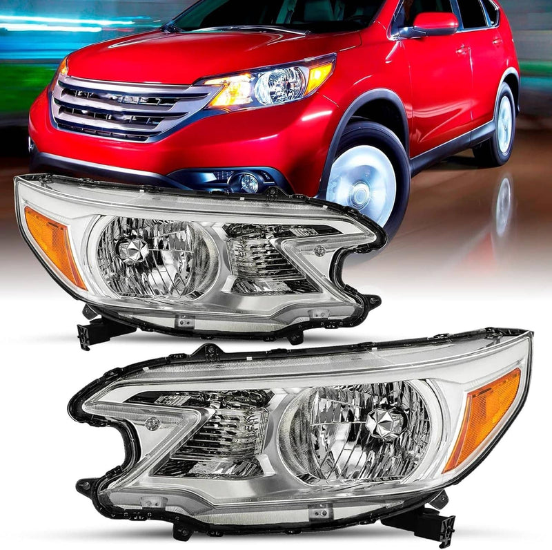 Pair Chrome Amber Corner Headlights for Honda CRV CR-V 2012-2014 Left Right