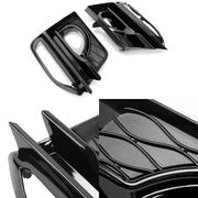 DURAFORCE For 2014-2017 Infiniti Q50 Sport Front Bumper Gloss Black Fog Lights Cover Bezel