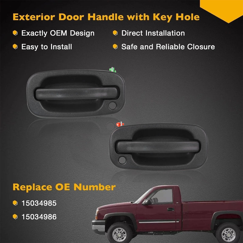DURAFORCE Exterior Door Handles Front Left+Right Fit 1999-2007 Chevy Silverado GMC Sierra