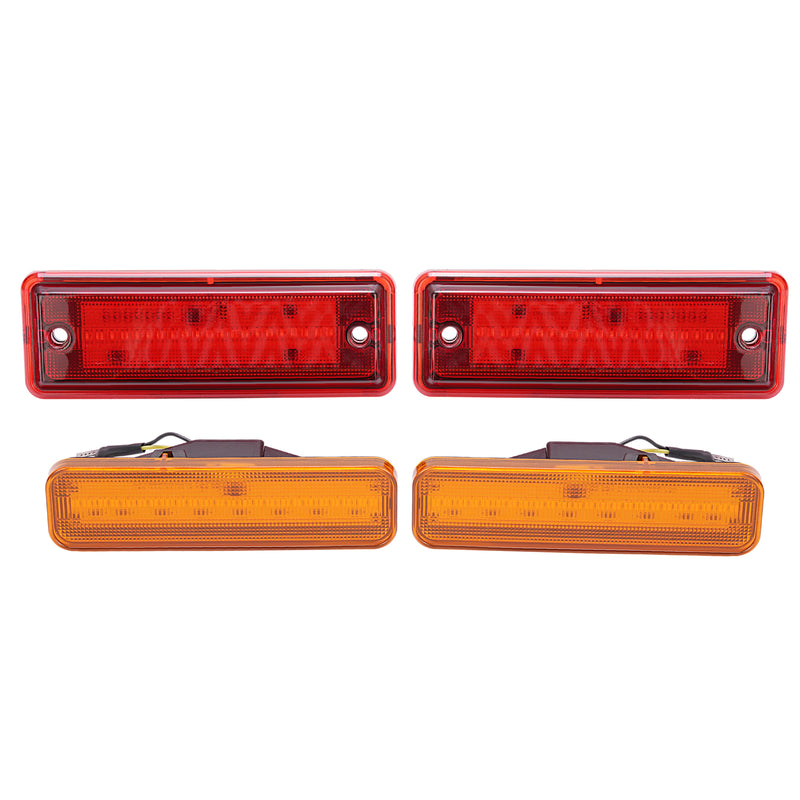 Amber/Red LED Side Marker Parking Lights Set for El Camino & Caballero 78-87