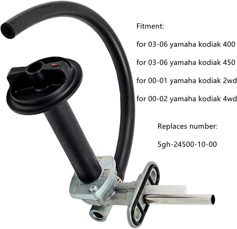 Fuel Valve Petcock Lever for Yamaha Kodiak 400 YFM400FA YFM450FA 4x4 2000-2006