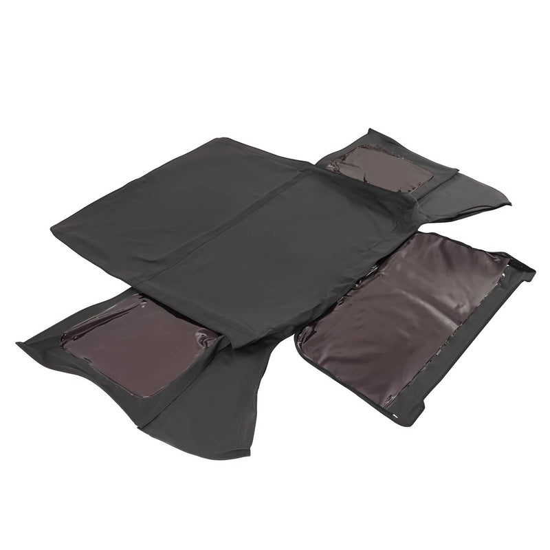 DURAFORCE Soft Top Kit Front Upper Half Doors Tinted Windows for Jeep Wrangler YJ 87-95