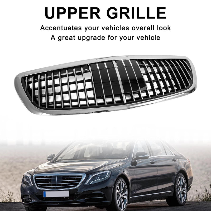 DURAFORCE Fit 2014-2020 Mercedes Benz S-Class W222 S450 Chrome Front Grille MayBach W/ACC