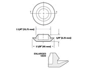 DURAFORCE 1 1/4 Inch Black Rubber Flush Mount Hole Plug Sheet Metal Auto Body Panel 4 Pcs
