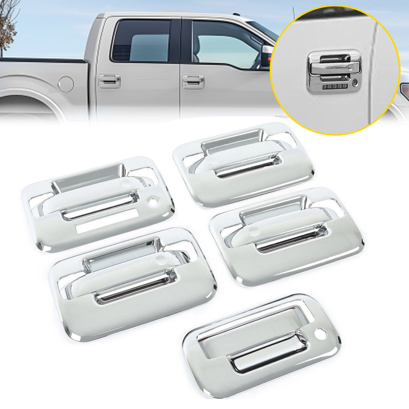 Chrome Door Handle Tailgate Covers With Keypad for Ford F150 2004-2014 4 Door