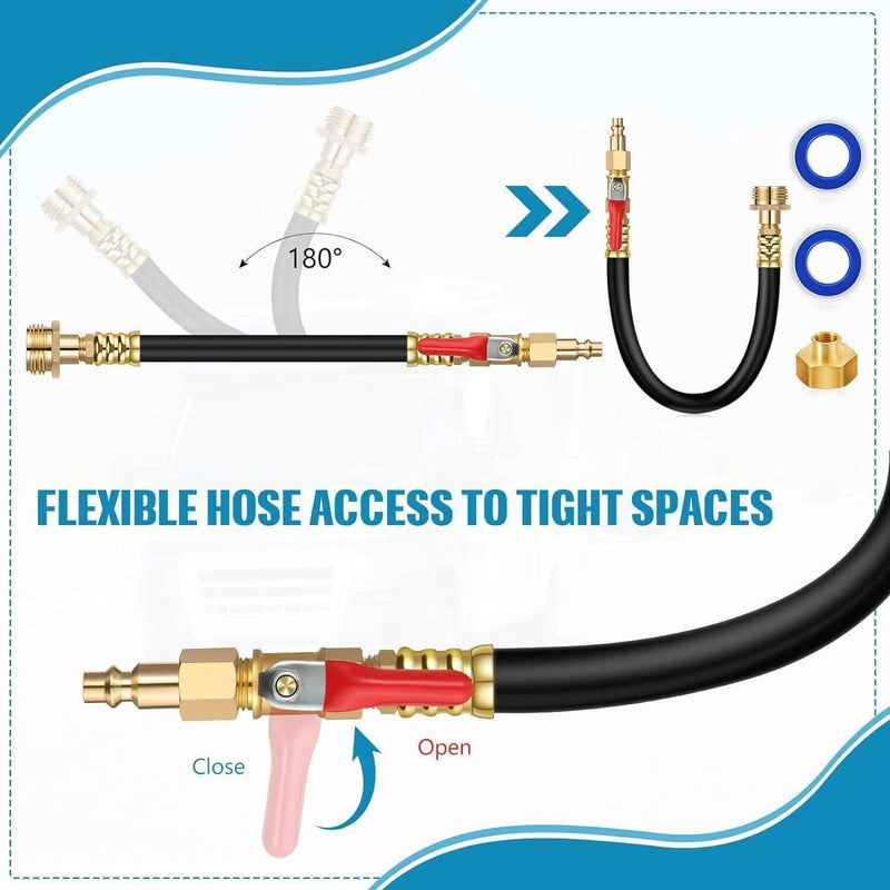 Camper Winterizing Kit Blowout Valve Adapter Hose for RV Trailer