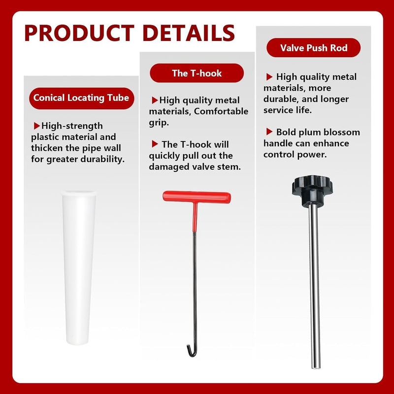 Tire Valve Stem Core Remover Installer Replacement Tool Kit for TR413 Valve Core