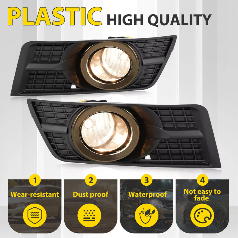 Fog Lights With Bezel Bumper Lamp Cover for Cadillac SRX 2010-2016 Pair