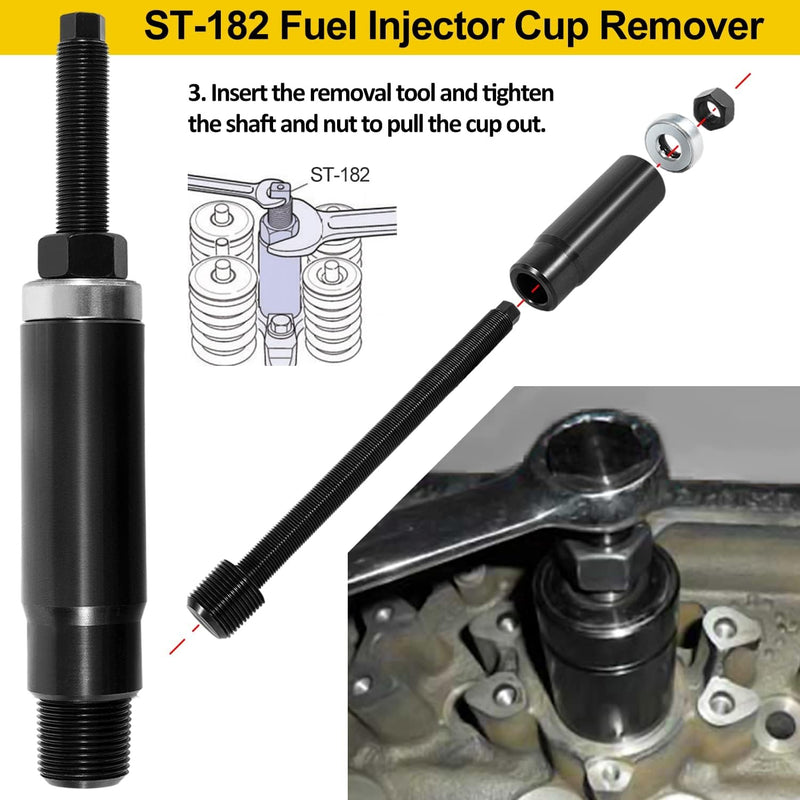 ST-178 ST-182 Diesel Fuel Injector Sleeve Cup Remover Installer Kit for DT466E