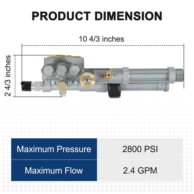 Complete Pump Head with Unloader 2800 PSI for SRMW2.3G28 SRMW2.4G28 Pumps