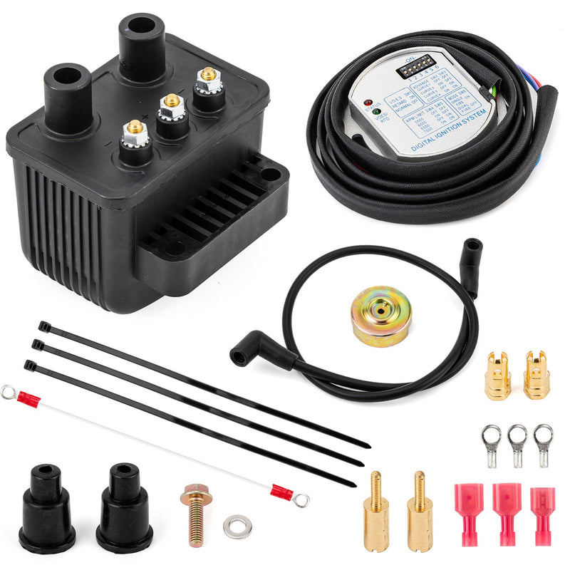 53-660 53-644 Single Fire Programmable Ignition Coil Kit for Harley