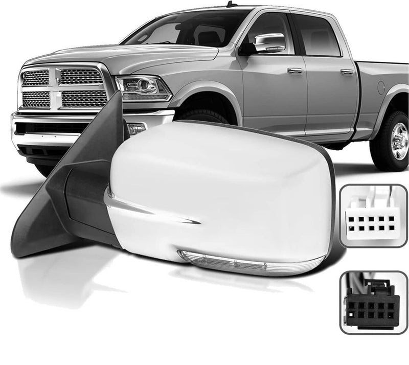 Driver Left Side Mirror Silver Cover Power Folding Signal for Ram 1500 2013-2018