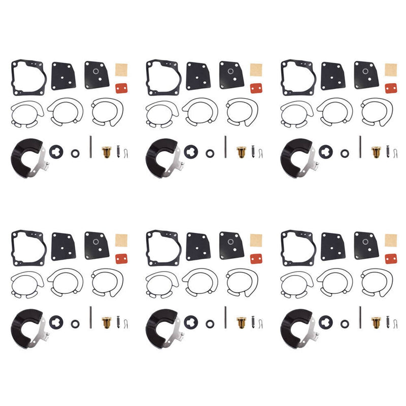 DURAFORCE 435442 436852 Carburetor Rebuild Kit for Johnson Evinrude V4 V6 90 Deg 6-Pack