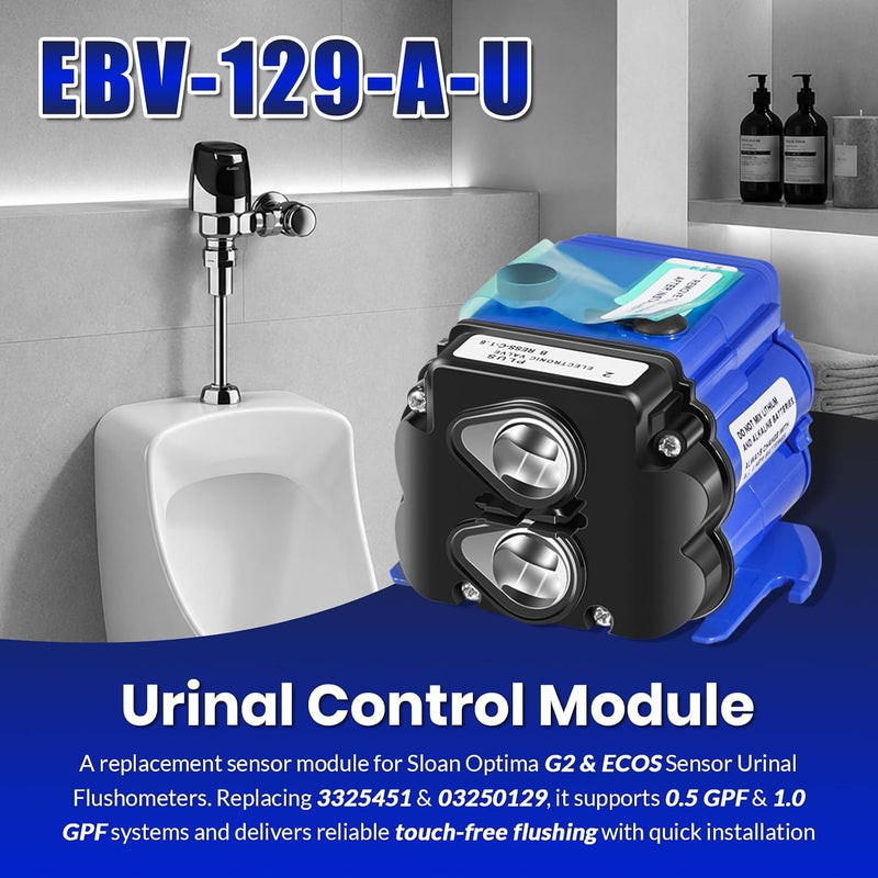 EBV-129-A-U Urinal Electronic Control Module for Sloan Optima G2 ECOS 1 Pack