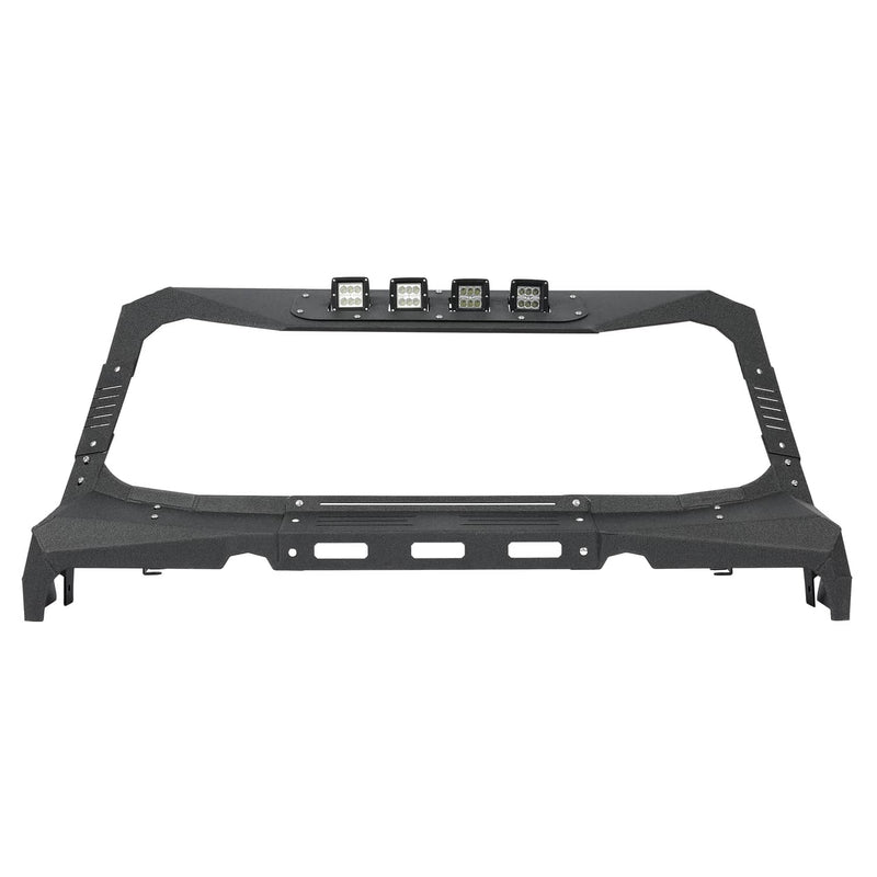 DURAFORCE Steel Armor Windshield Frame Cover Visor Cowl w/LED for Jeep Wrangler JK 2007-18