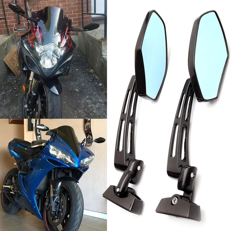 Motorcycle Racing Rearview Mirrors for Suzuki Hayabusa Honda CBR Black 6mm Sport