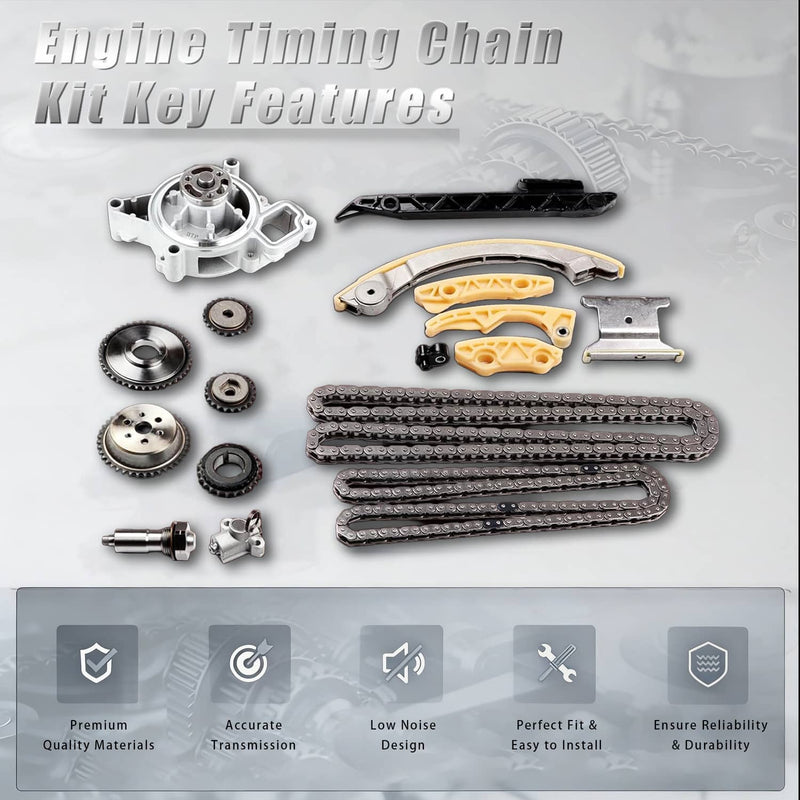 12624936 Timing Chain Kit Water Pump for Chevrolet Equinox GMC 2.4L 2010-2015
