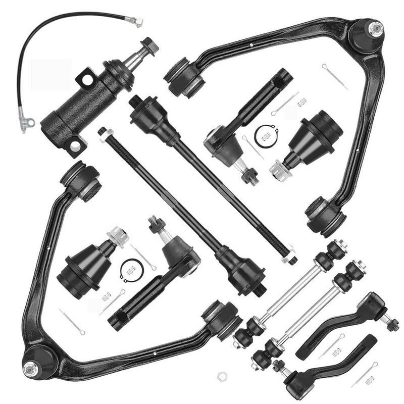 13PCS Front Upper Lower Control Arm Kit for Chevy Silverado 1500 4WD