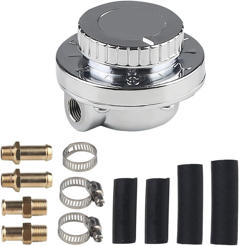 1-6 PSI Adjustable Fuel Pressure Regulator Kit for Carburetor Engine