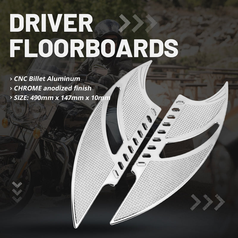 Driver Passenger Floorboards Foot Pegs CNC for Harley Road Glide Custom