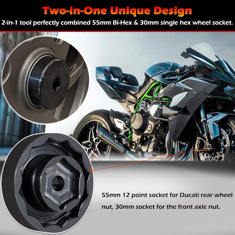 Front Rear Wheel Axle Nut Socket Tool for Ducati ATV Super Bike 1098 1198