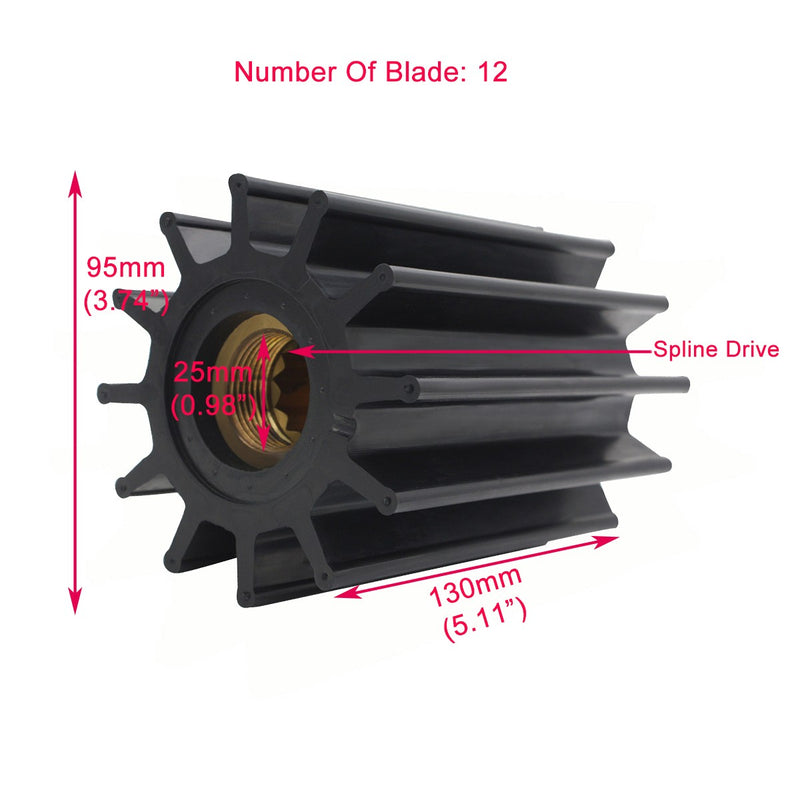 09-820B Impeller for Johnson Man Diesel 12 Blade F95 Series 51.06506.0106
