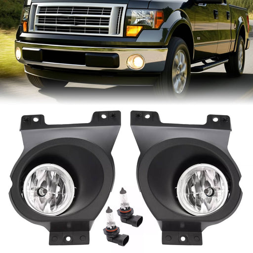 DURAFORCE Front Bumper Fog Lights With Bezel for Ford F150 F-150 2009-2010 Pair