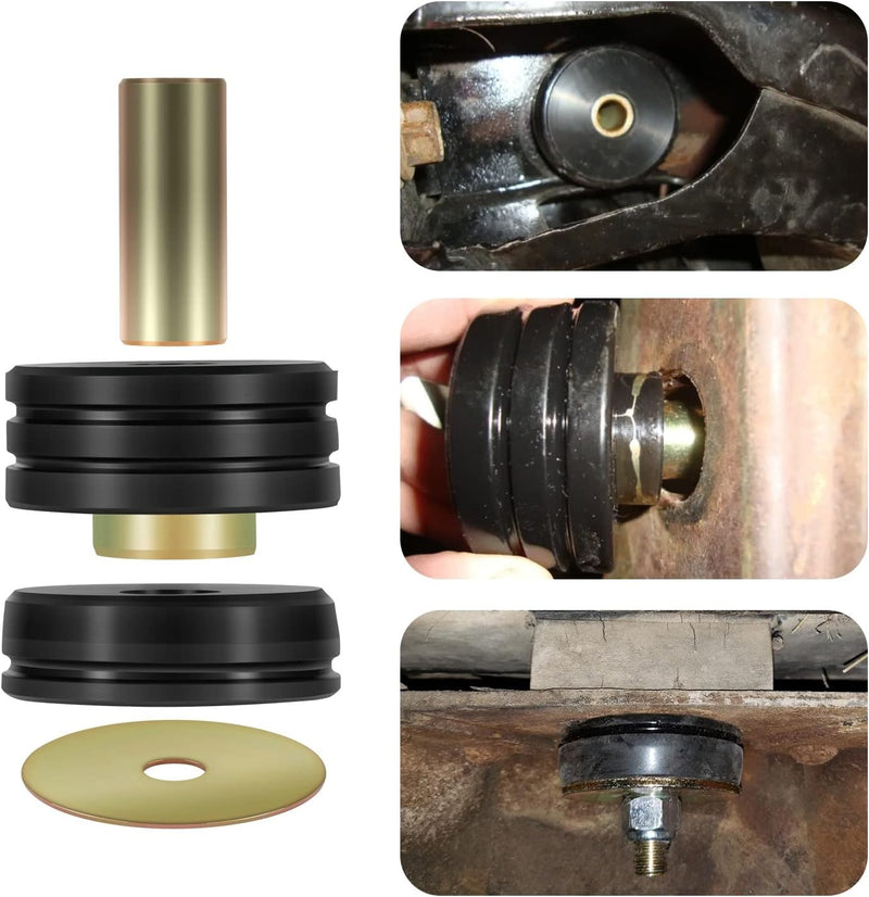 9.4102G Universal Polyurethane Body Mounts Bushings Isolators Black 10-Pack