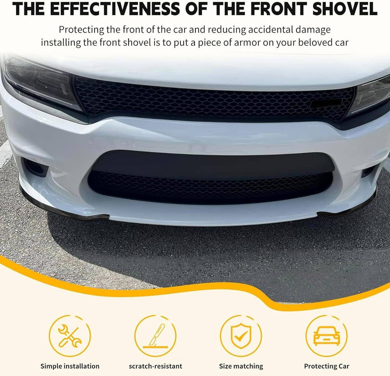 Front Bumper Lip Splitter Trim Cover for Dodge Charger SRT Scat 2015-2021 Black