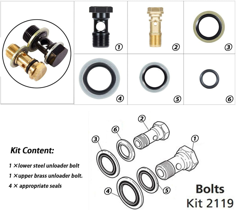 AR2119 Gymatic 3/B Unloader Mounting Bolt Kit for Annovi Reverberi XM RK Series