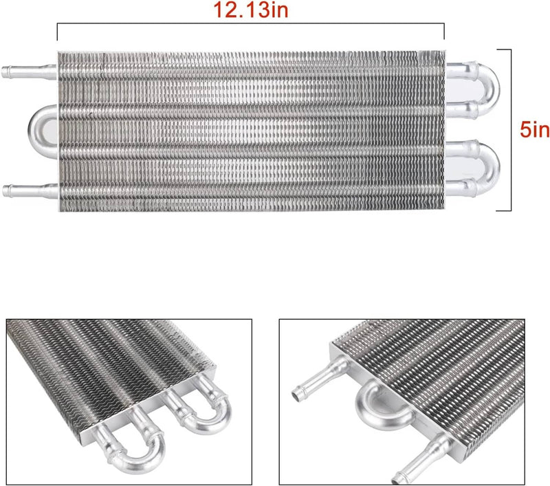 Aluminum Transmission Oil Cooler 4 Row for Auto Manual Radiator + Hose Mount Kit