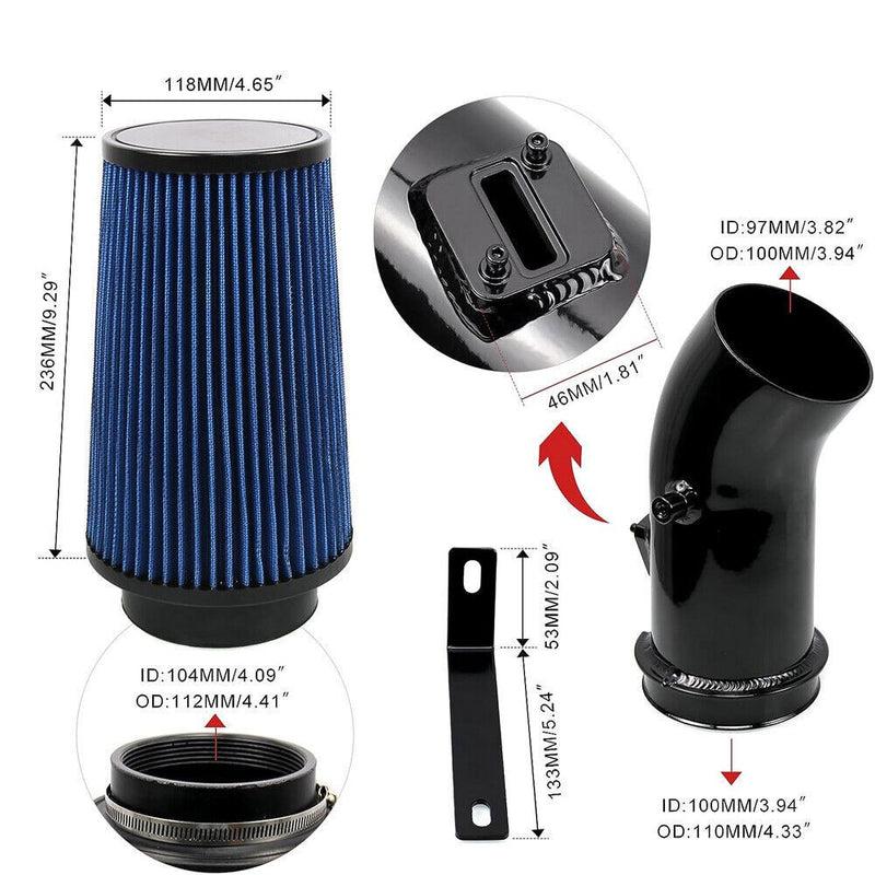 Cold Air Intake Kit for Ford F250 Powerstroke Diesel 6.7L 4 inch Oiled