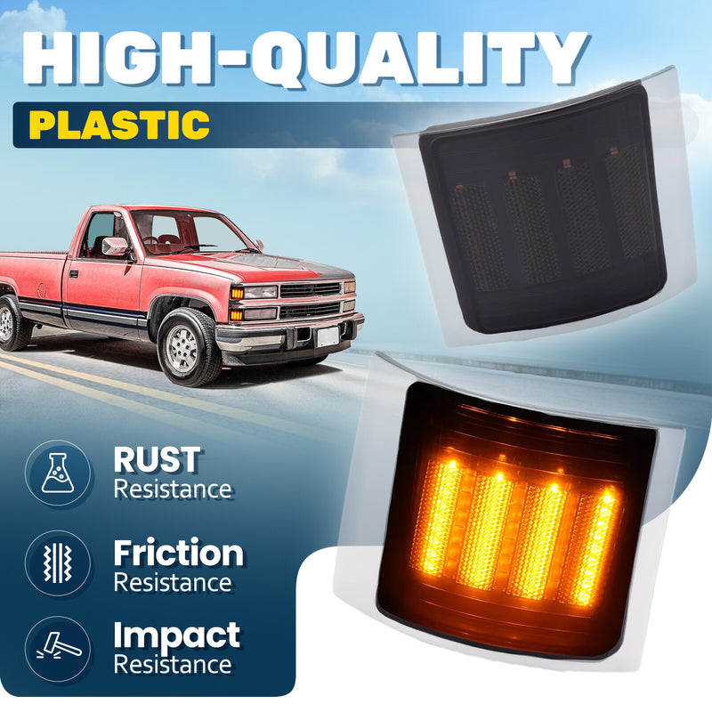 Smoke Sequential LED Corner Marker Lights for Chevy C/K 1500 2500 1994-1999 4PC