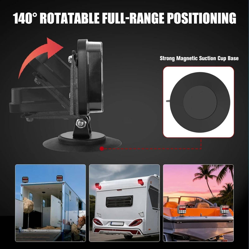 Wireless Magnetic Trailer Light Kit Rechargeable LED Tail Light for Trailer