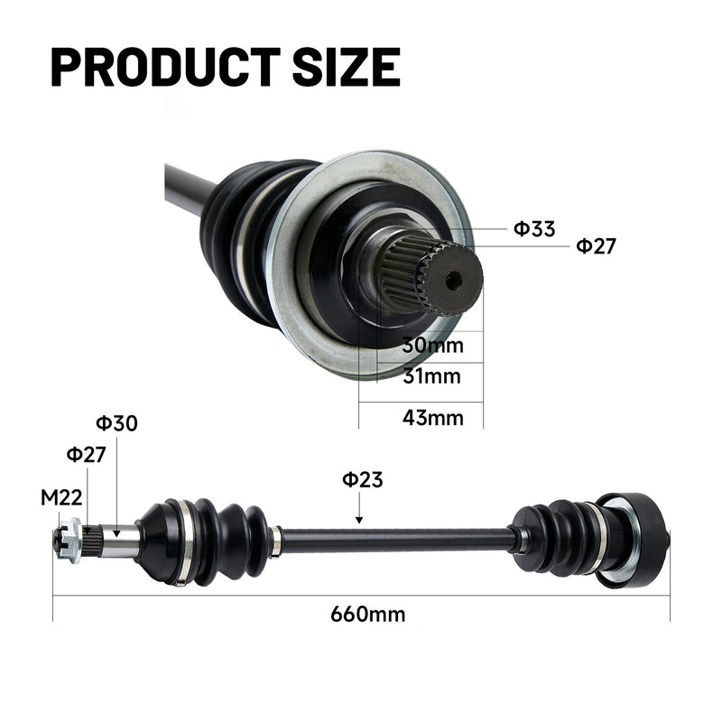 Rear Left or Right CV Axle Assembly for Arctic Cat Prowler 550 650 HDX 700 UTV