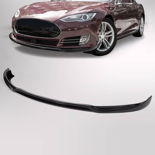 DURAFORCE Glossy Black Front Bumper Lip Spoiler Splitter w/Hardware for Tesla S 2012-2016
