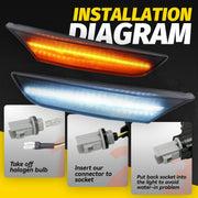 DURAFORCE LED Side Marker Lights Left Right Smoke for Infiniti G35 Sedan 2001-2006 2PCS