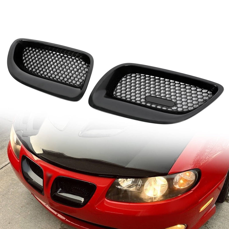 DURAFORCE Front Upper Kidney Grille Insert Left Right Black ABS for Pontiac GTO 2004-2006