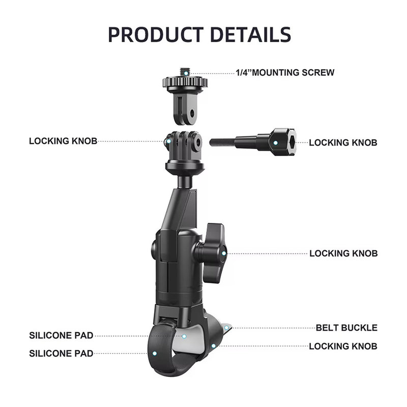 Motorcycle Bike Handlebar Mount for Insta360 X4 X3 GoPro Hero 13 Camera Holder