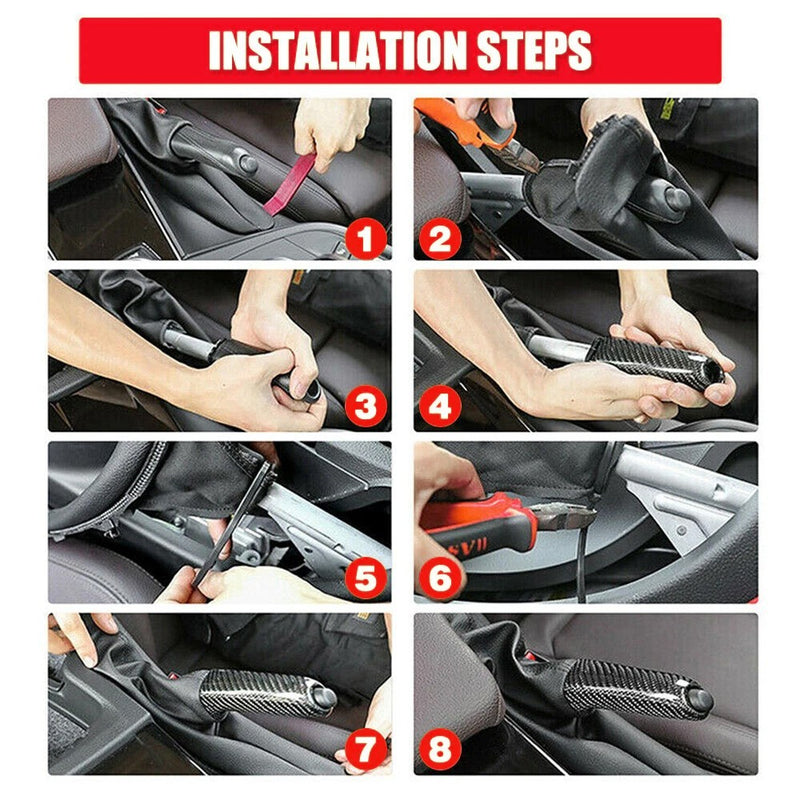Parking Brake Grip Knob Lever Cover Handle Set for Honda Civic 2006-2011 Black